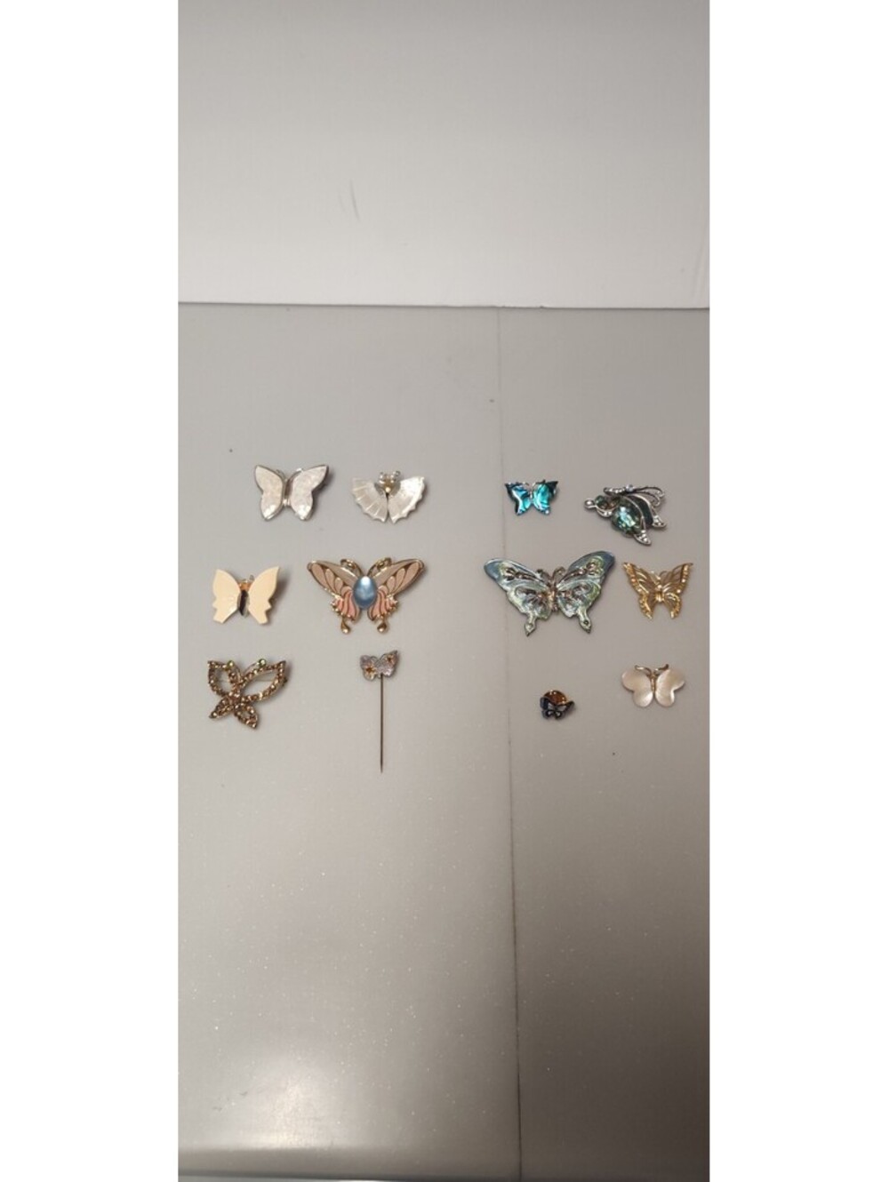 Vintage Estate Butterfly Brooch Tie Tack Stick Pin Lot 12 Mixed Jewelry